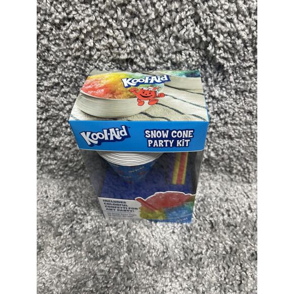 Kool Aid Snow Cone Party Kit 20 Cups & 20 Spoon Straws New - Picture 9 of 12